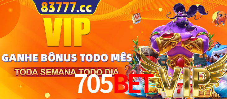 Banner promocional do 705BET oferecendo 100% de recompensas adicionais contínuas para quem fizer o login diário (Daily sign-in), com um mascote de coelho.