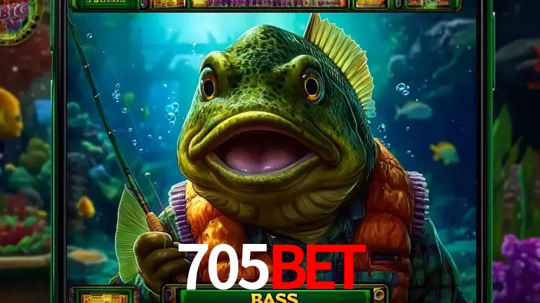 Personagem de peixe pescador do popular jogo de slot com tema de pescaria, uma das emocionantes opções de caça-níqueis para jogar e ganhar no cassino 705BET.